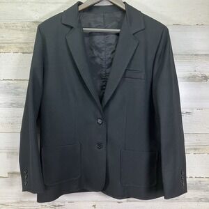 Sears Womens Black Vintage 2 Button‎ Lined Blazer Jacket Size L